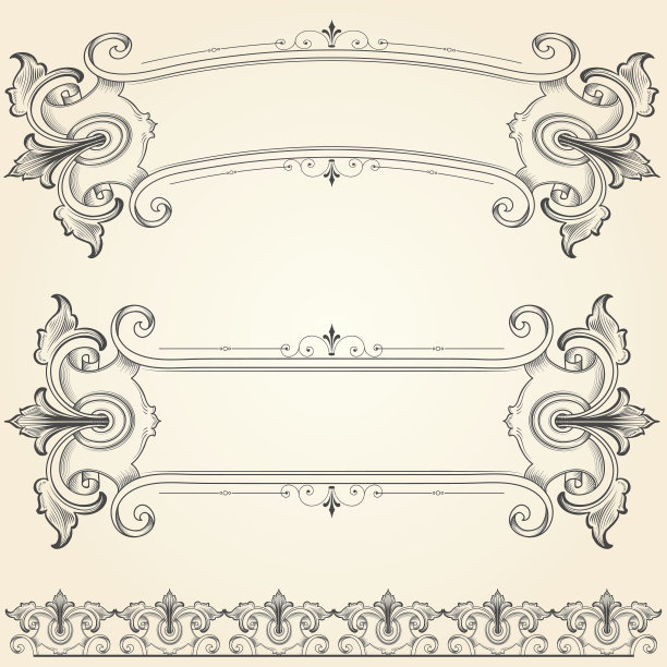 古董装饰横幅图片下载