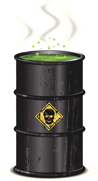 有毒废物|桶粘液和头骨标志图片下载