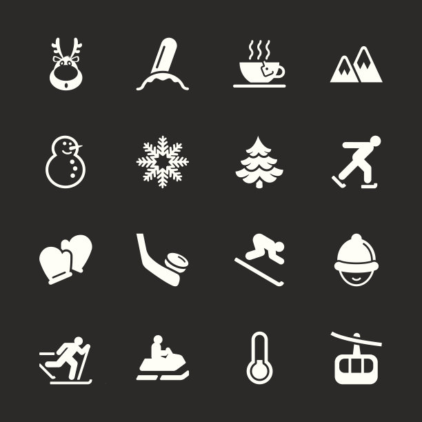 冬季图标-白色系列| EPS10图片下载