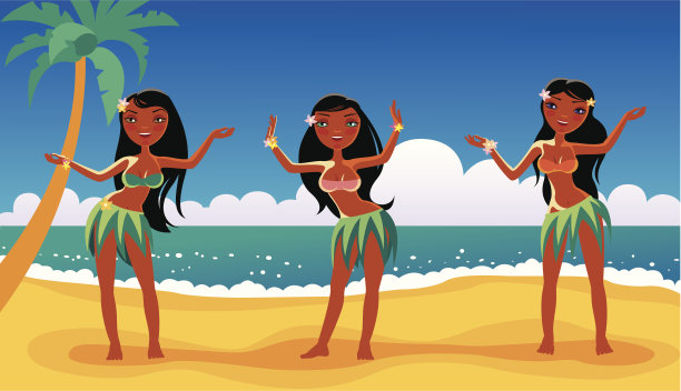 夏威夷舞蹈女孩图片下载