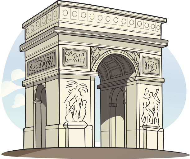 凯旋门， 巴黎法国图片下载