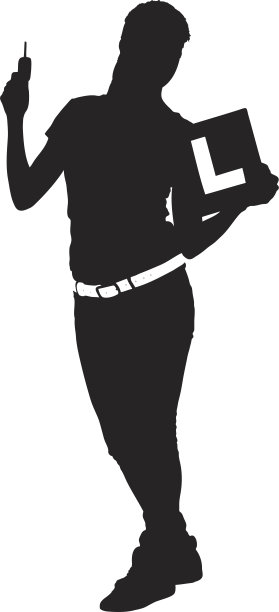 一个青少年的矢量，拿着L板和钥匙图片下载