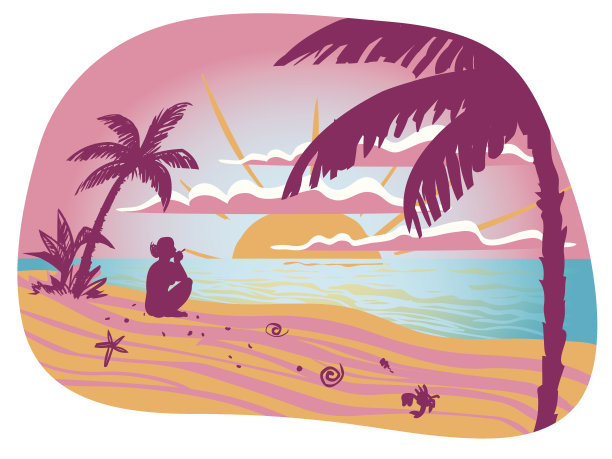 加勒比日落图片下载