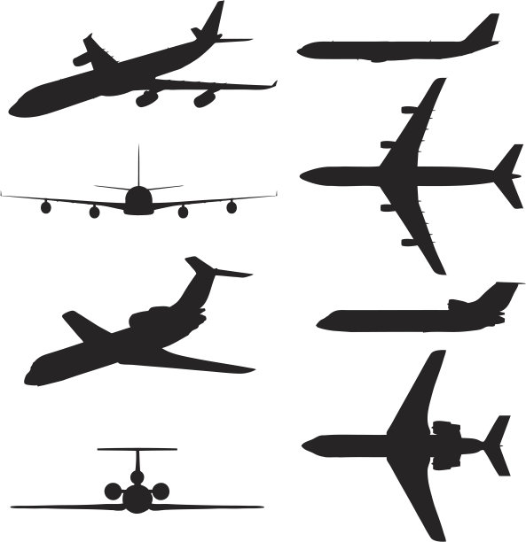 飞机剪影集合(矢量+jpg)图片下载