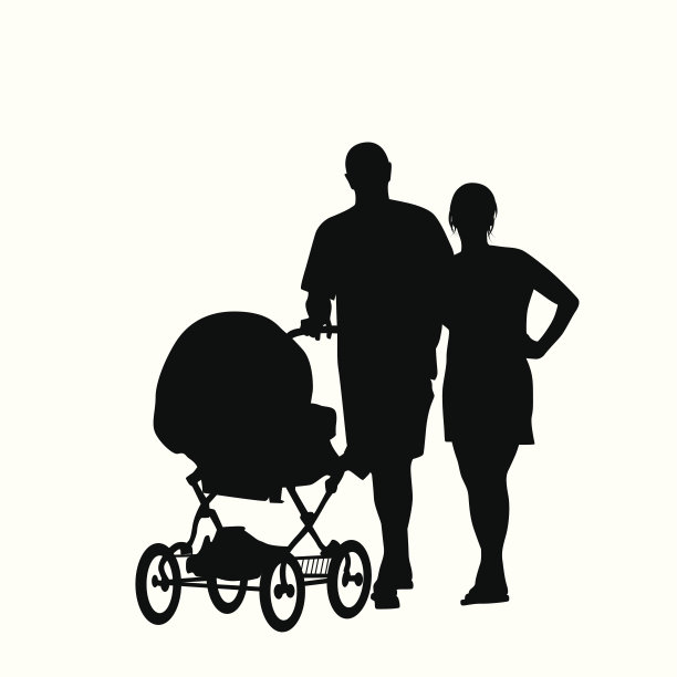 带着婴儿车的男人图片下载