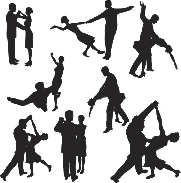 交际舞剪影系列图片下载