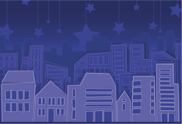 《卡通城市之夜》图片下载