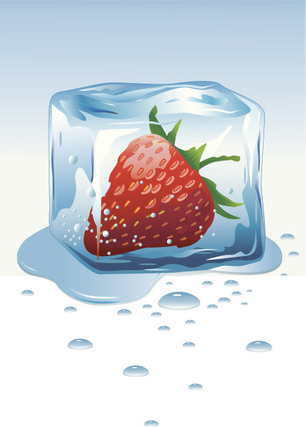 冰冻草莓冰块图片下载