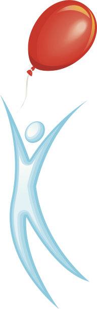 蓝色跳跃的身影和气球追逐你的梦想图片下载