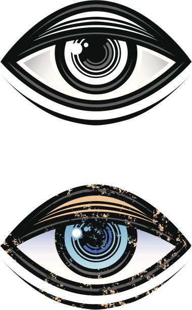 白色背景下眼睛的特写镜头图片下载