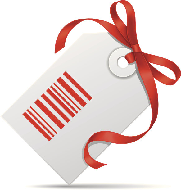 红丝带和标签图片下载