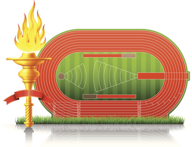 火炬手与田径体育场图片下载