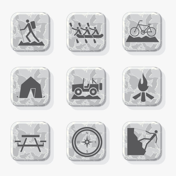 户外活动的黑白图标图片下载