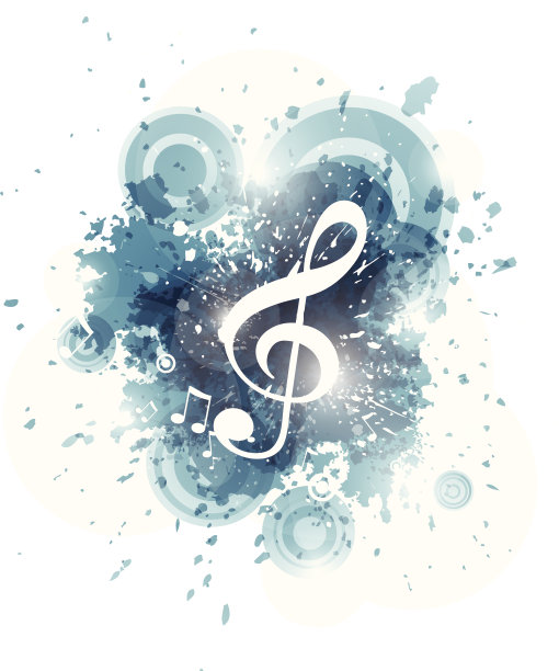 抽象音乐蓝绿色背景图片下载