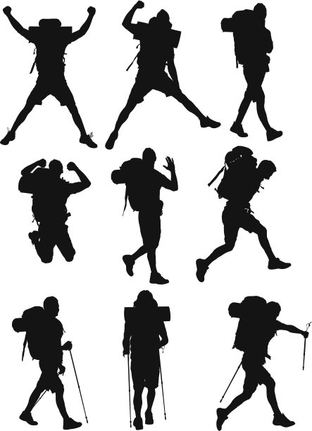 多幅徒步旅行者的照片图片下载