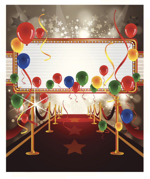 红地毯庆典与招牌展示图片下载