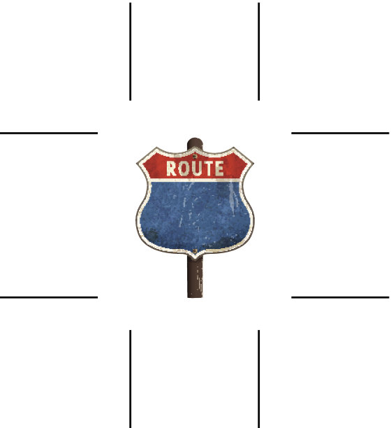 生锈的美国路线路标图片下载
