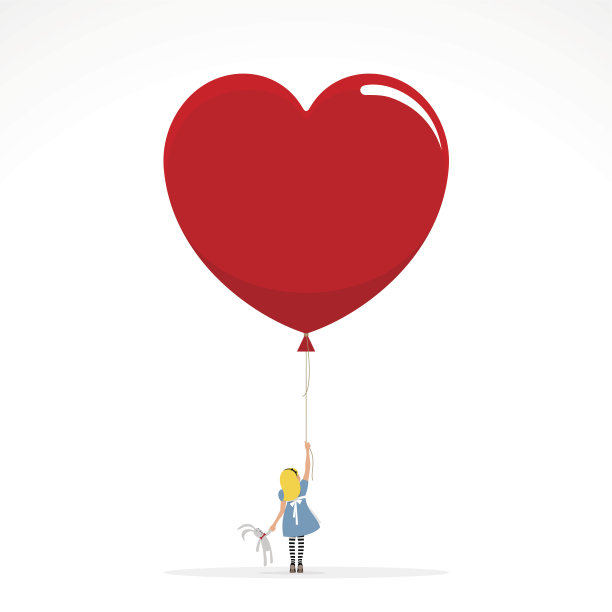 爱丽丝梦游仙境邀请女孩心爱插图矢量迷你图片下载