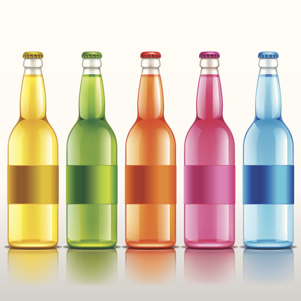不同颜色的汽水瓶图片下载