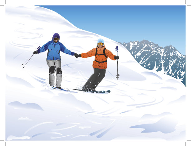 山上的滑雪者图片下载