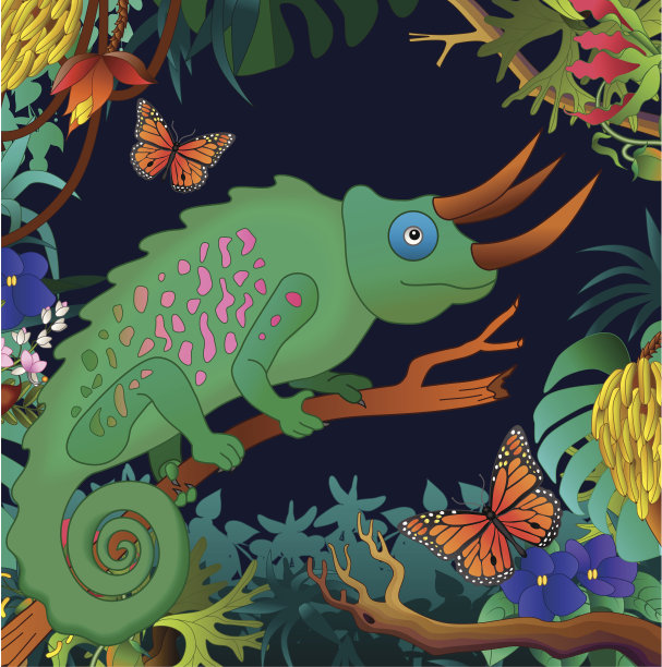 丛林中的变色龙图片下载