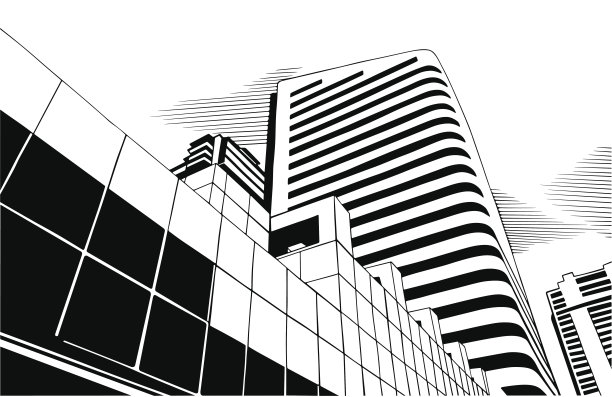 城市的墨水画图片下载