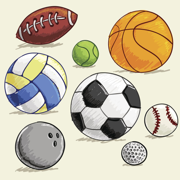 彩色速写运动收藏品图片下载