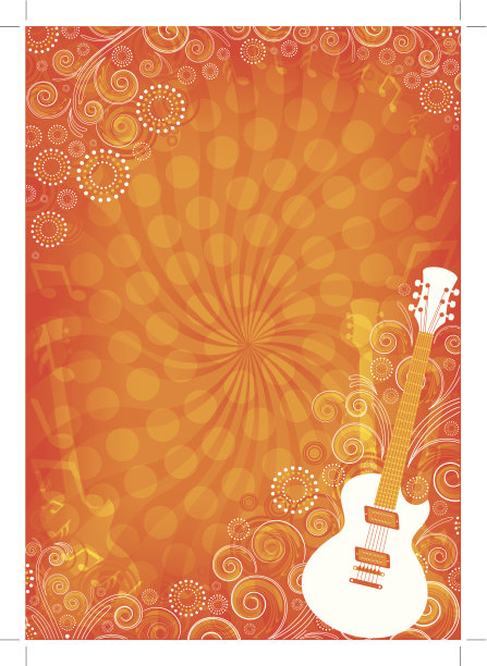 明亮音乐吉他背景图片下载