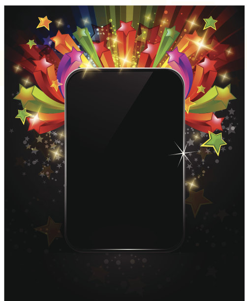 闪亮光泽的框架与五颜六色的星星图片下载