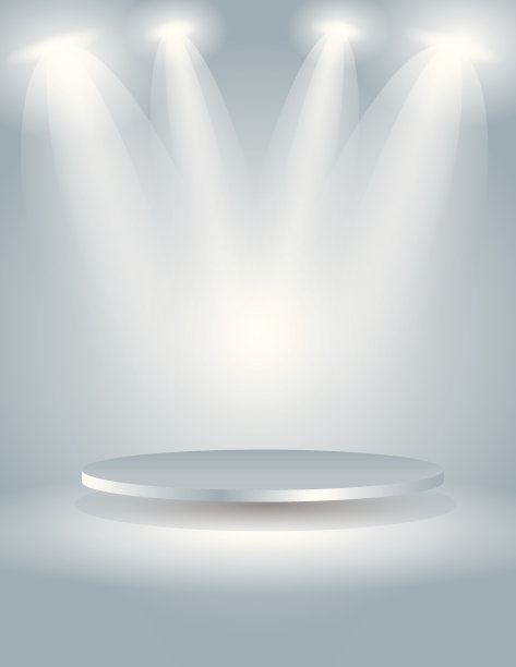 聚光灯照亮椭圆形舞台素材图片