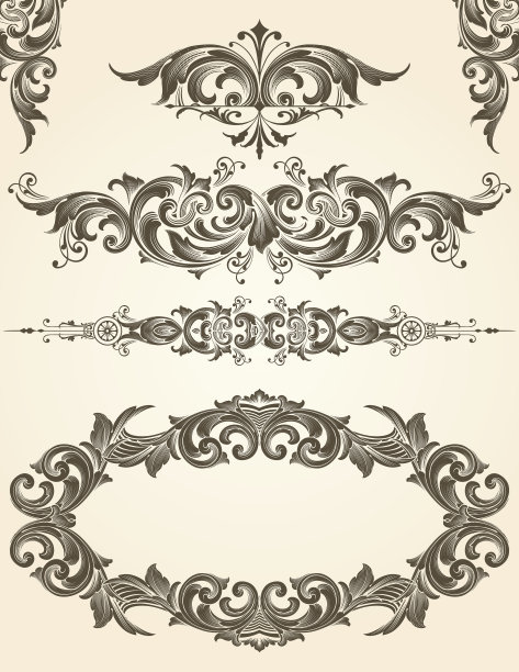 矢量雕刻滚动集图片下载