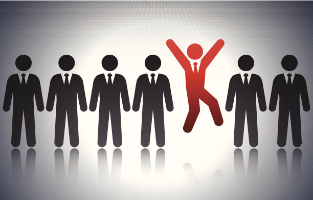 七个穿着西装的简笔画，矢量图片下载