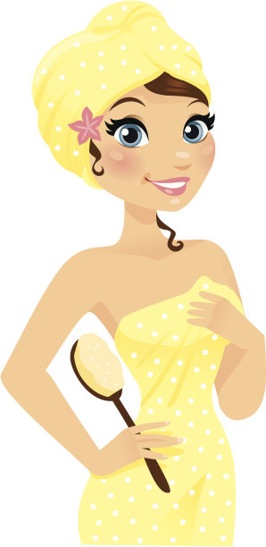 裹着毛巾的舒适女人图片下载