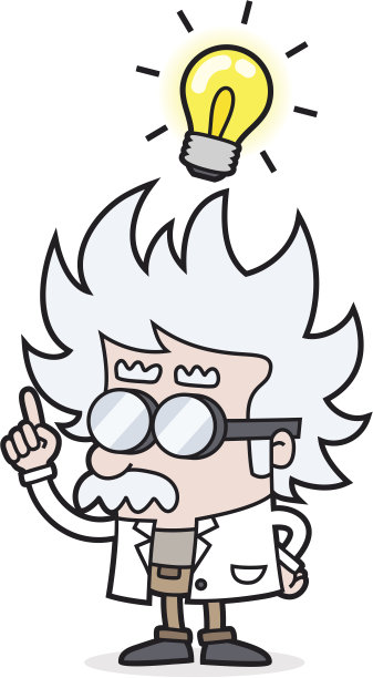 有灯泡的科学家有了一个想法(天才)图片下载