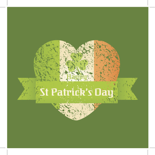 垃圾圣帕特里克节心形标签图片下载