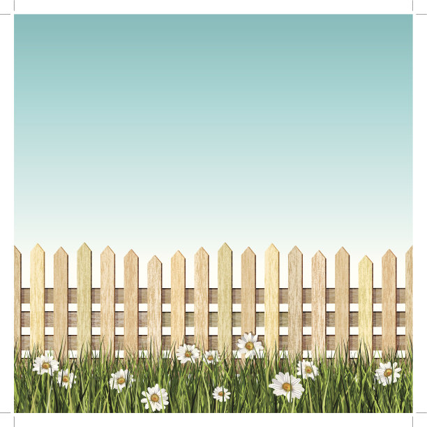 无缝的栅栏和雏菊图片下载