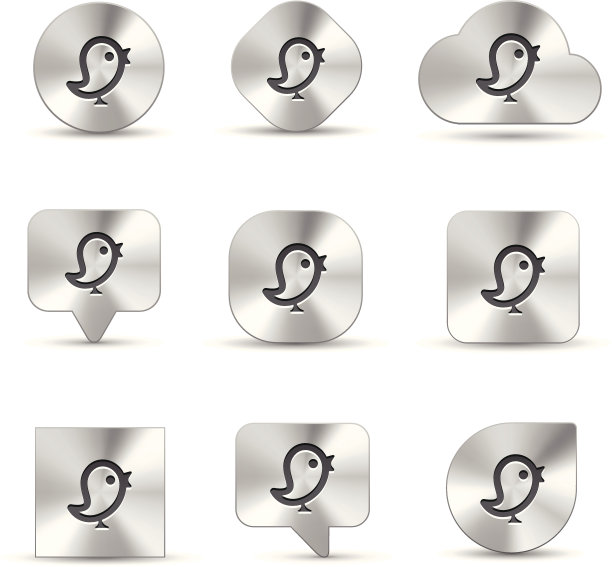 鸟刷金属图标图片下载