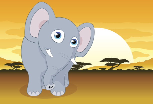 非洲平原上的大象图片下载