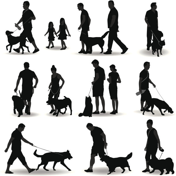 人遛狗图片下载