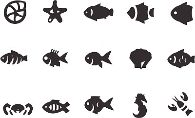海洋生物及鱼类标志图片下载