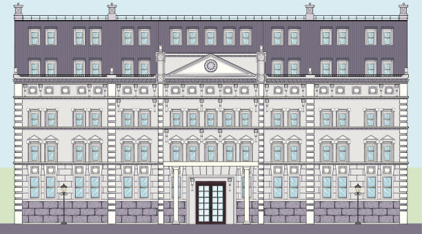 维多利亚时代的正面建筑图片下载