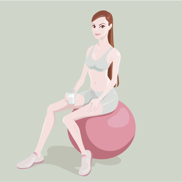 健身女孩喝牛奶强壮骨骼图片下载