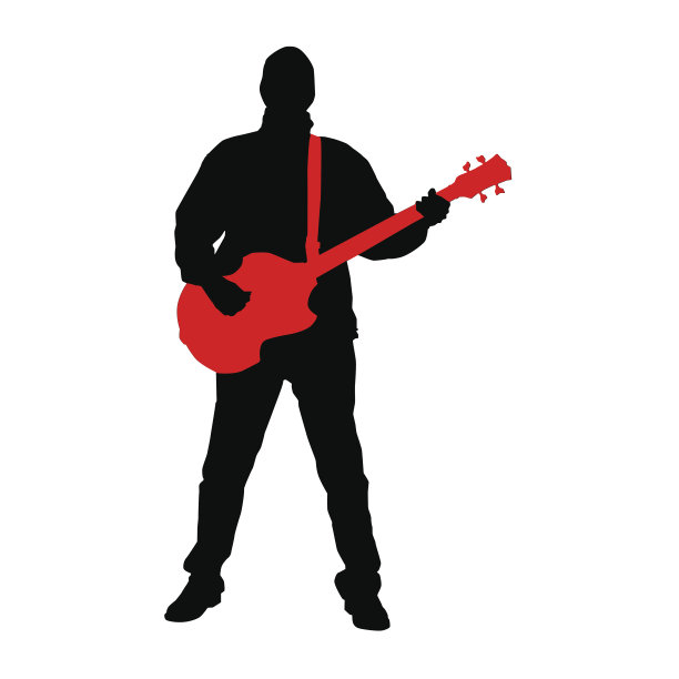 复古低音剪影在白色(矢量插图)图片下载