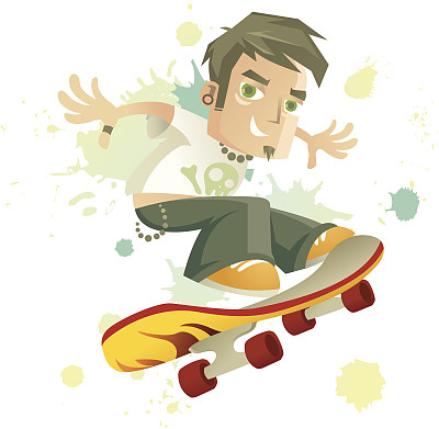 酷滑板者(男性)图片下载