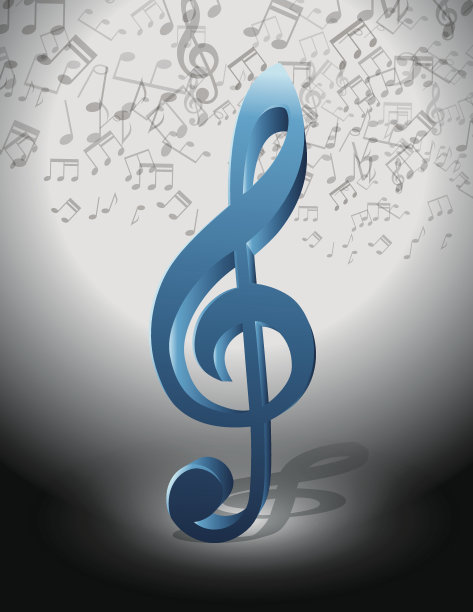 蓝色音乐谱号图片下载