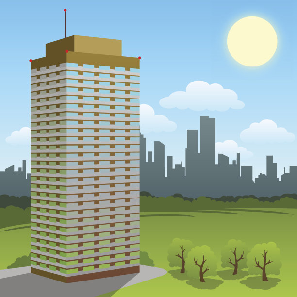 晴天里的摩天大楼图片下载