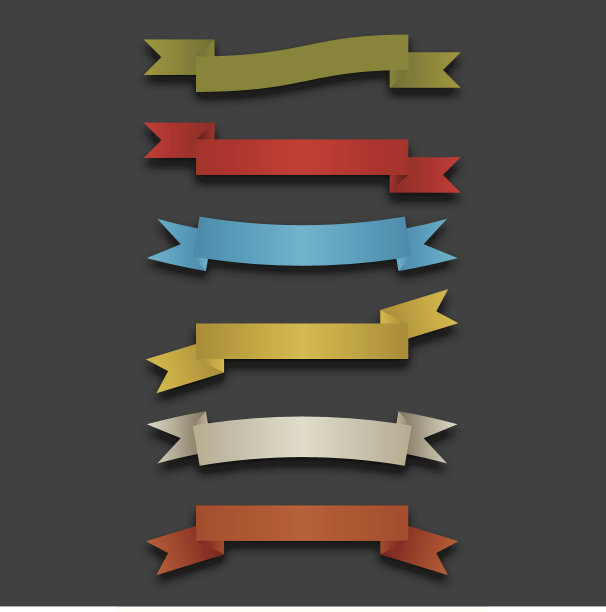 矢量彩色丝带图片下载