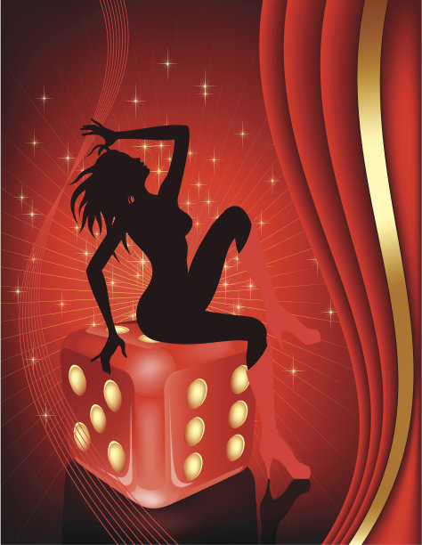 坐在骰子上的性感女人图片下载