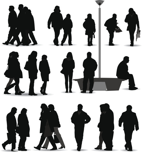 休闲的人轮廓图片下载