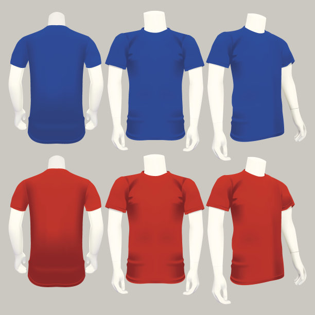 白色t恤模板-矢量插图图片下载